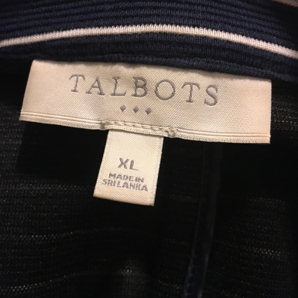 Talbots Navy Striped Jacket XL FREE SHIP - Picture 2 of 5